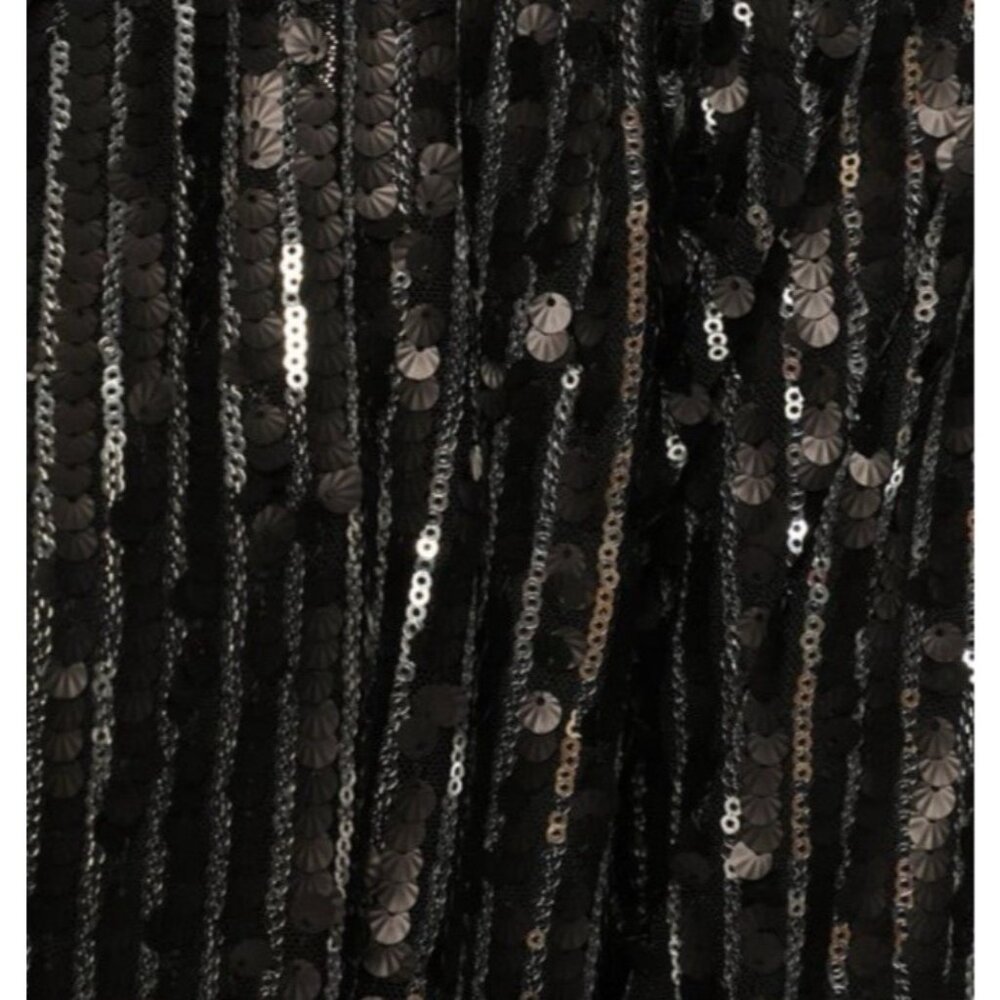 Lulus Sequin Jacket S Small Black Silver Wedding … - image 4